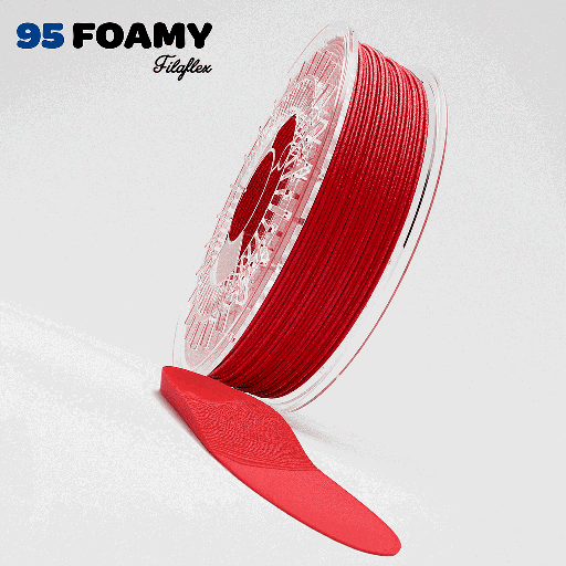 [95AFFOAMYRED175750] FILAFLEX 95A FOAMY RED 1.75MM 750gr.